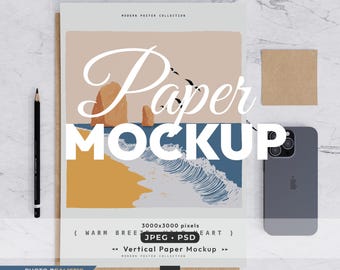 A4 Paper Mockup, Print Poster Psd Template, Vertical Paper Mock Up