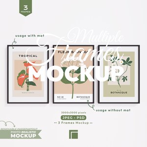 Mockup med 3 ramar, Mockup-set med ramar, flera fotoramar