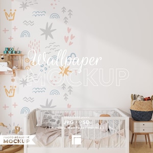 Wall Mockup PSD: Smart Object Wallpaper Template (Digital Download