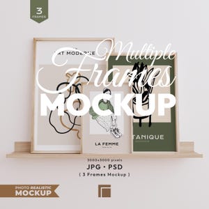 3 Frames Mockup: Gallery Wall Mockup Set ( Jpeg, Psd, Digital Download)