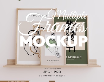 3 Frames Mockup: Gallery Wall Mockup Set ( Jpeg, Psd, Digital Download)