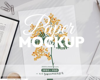 4:5 Paper Mockup, Aspect 4x5 Ratio Psd Mockup,  8x10, 12x15