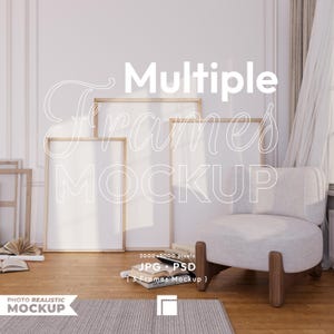3 Frames Mockup, Vertical Frame Mockup, Modern Digital Mockup, Simple Vertical Frame Template, Jpg Psd Smart Object
