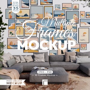 30+ Frames Mockup: Gallery Wall Art Bundle, Print Poster Psd Template with Smart Objects