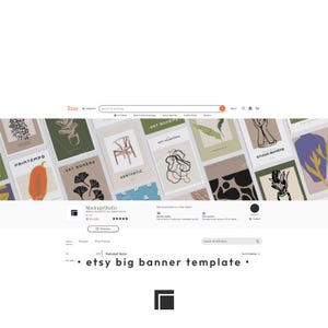 Etsy Shop Banner Mockup: with Multiple Paper Posters (PSD Template) image 5