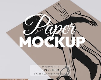 Paper Mockup, Close-Up Mock Up, Poster Detail Psd Template