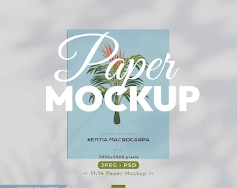 11:14 Paper Mockup, Print Poster Psd Template Aspect 11x14