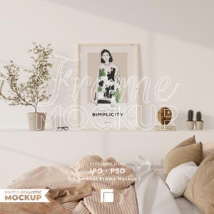 Vertical Frame Mockup, Print Poster Template, Vertical Mockup, Wooden Mockup Frame, Wood Mock Up, Digital Frame Mockup, DIN A Mockup