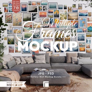 70+ Frames Mockup: Printable Gallery Wall Art Psd Template with Easy Smart Objects