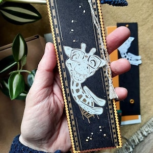 Handmade Giraffe Bookmark: Paper Cut Book Lover Gift