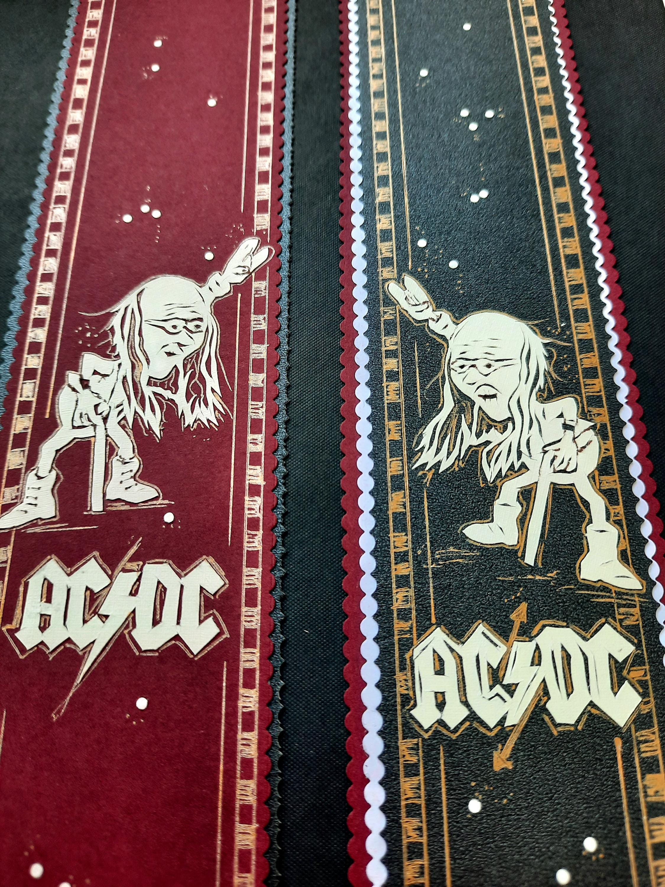 AC/DC Bookmarks Set: Handmade Rock Music Paper Cut - Etsy