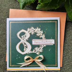 Biglietto di auguri per l'80° compleanno di nonna/nonno per gli amici, biglietto di anniversario personalizzato per mamma/papà, biglietto di auguri di compleanno ritagliato nella carta.