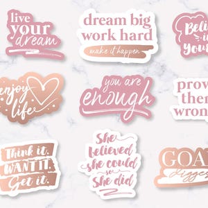 Stickers Printables "Inspiration Quotidienne" -  Stickers Motivants pour Bullet Journal, Planner et DIY