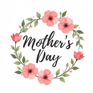 Lot de 3 Clipart Couronne Florale - Fête des Mères PNG