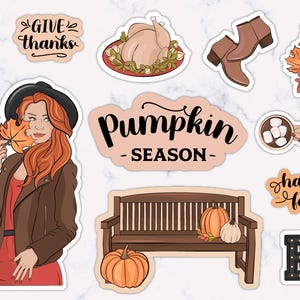 Stickers "Ambiance Automnale" - Illustrations à Imprimer (PNG , JPG, EPS)