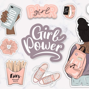 Stickers Digitaux "Girl Power" - Téléchargement Instantané - Affirmation de Soi, Mode et Fun