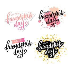 Joyeuse Journée de l'Amitié » – 4 modèles au format PNG