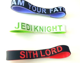 Set of 3 Wristbands Jedi Knight Sith Lord I Am Your Father Darth Vader Dad Cosplay Fun Gift Star Wars Prop Novelty Bracelet Sci Fi Wristband