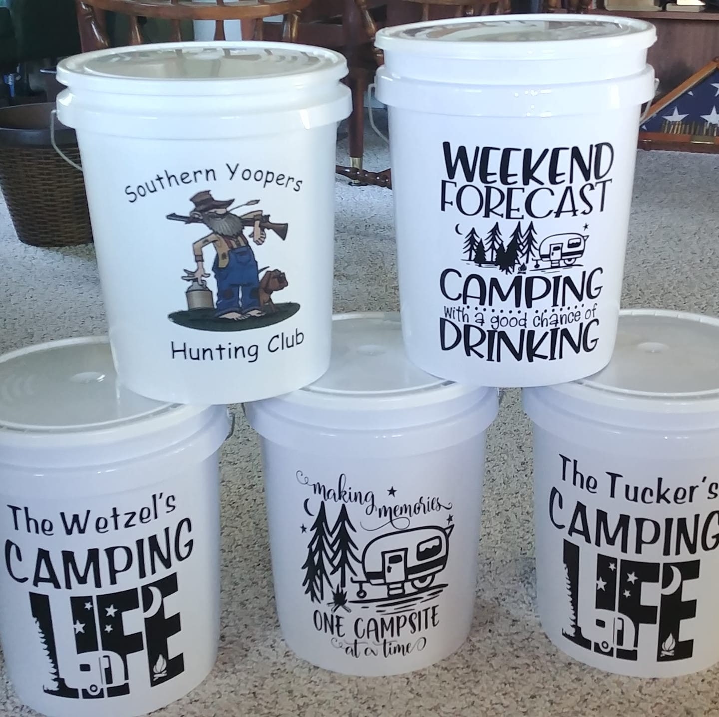 LED Light up Camping Bucket 5 Gallon Light up Camping Bucket Etsy