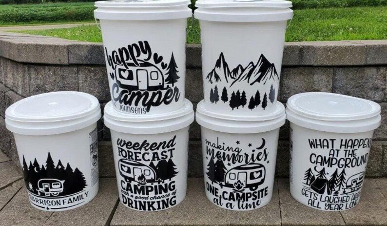 Bucket Sticker LED Camping Bucket: Personalized 5 Gallon Pail, Porch Decor - Etsy