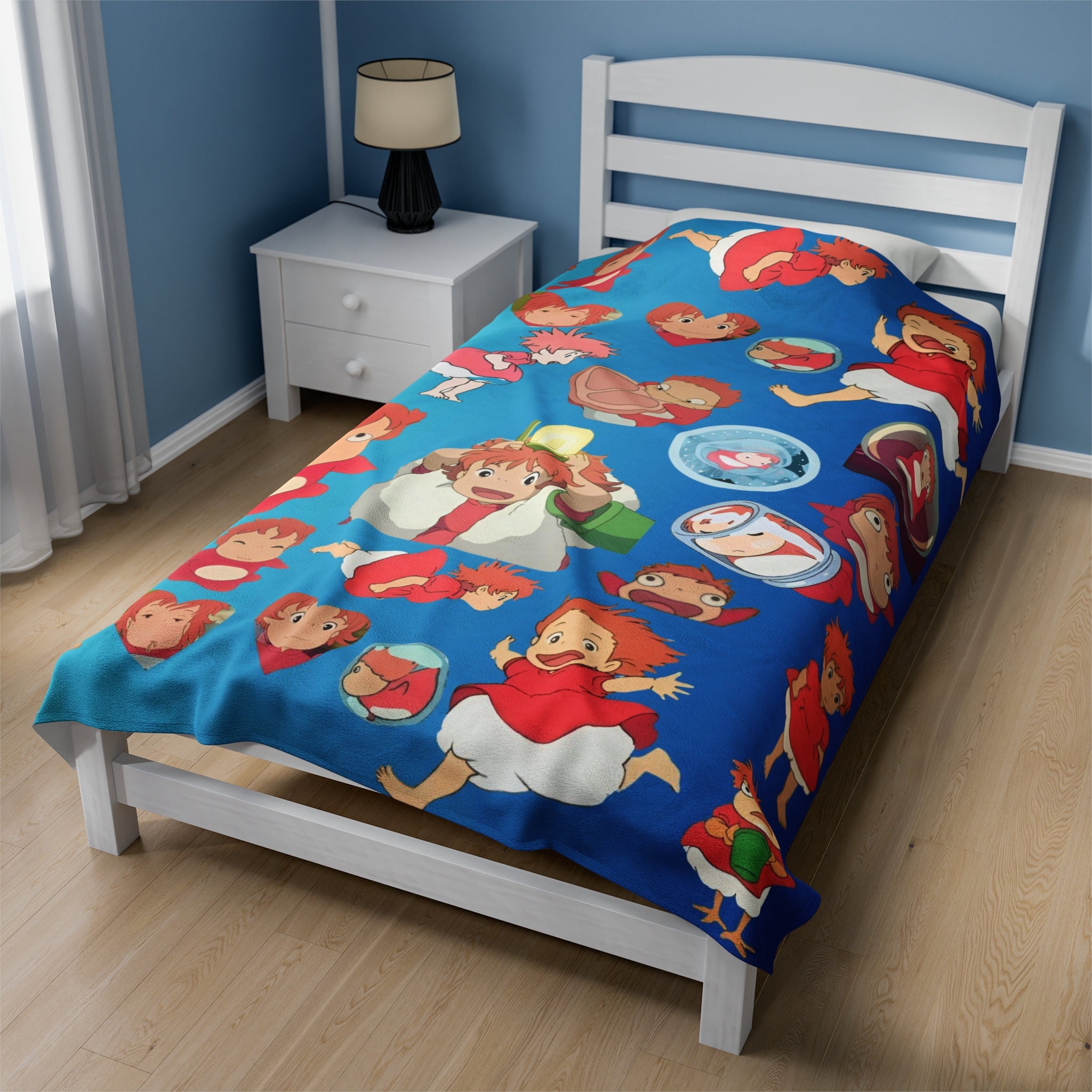 Studio Ghibli Plush Blanket, Ponyo Blanket, Anime Lover Gift, Spirited Away Blanket, Studio