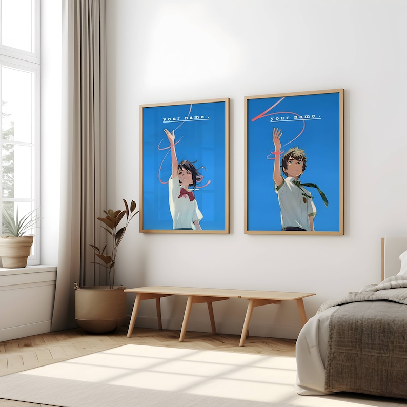 Your Name Poster 3 Pack, Your Name Anime Wall Print, Anime Poster, Anime Romantic Wall Art, Studio Ghibli Posters Print, Anime Art Print
