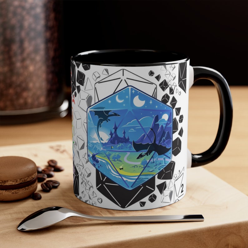 Dungeons and Dragons Mug, DnD Mug, D20 Scene Mug, Gift for DnD players, Gift for Nerd, Gift for Gamer, Gift for Geek, DnD Gift Mug, D20 Mug