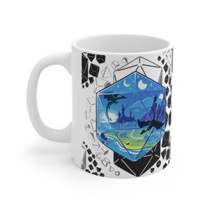 Dungeons and Dragons Mug, DnD Mug, D20 Scene Mug, Gift for DnD players, Gift for Nerd, Gift for Gamer, Gift for Geek, DnD Gift Mug, D20 Mug