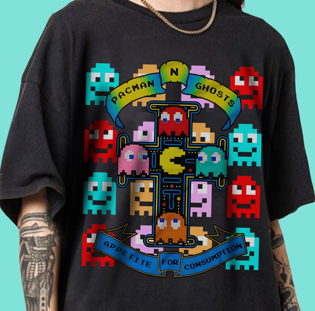 Arcade T-shirt, Graphic Anime Tee, Pac Man Shirt, Classic Gaming Shirt ...