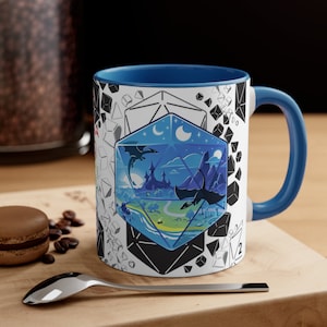 Dungeons and Dragons Mug, DnD Mug, D20 Scene Mug, Gift for DnD players, Gift for Nerd, Gift for Gamer, Gift for Geek, DnD Gift Mug, D20 Mug