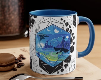 Dungeons and Dragons Mug, DnD Mug, D20 Scene Mug, Gift for DnD players, Gift for Nerd, Gift for Gamer, Gift for Geek, DnD Gift Mug, D20 Mug