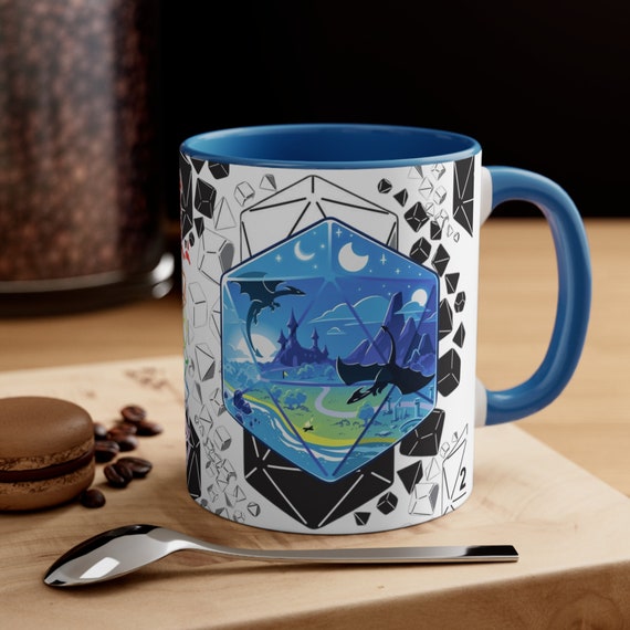 Dungeons and Dragons Mug, DnD Mug, D20 Scene Mug, Gift for DnD players, Gift for Nerd, Gift for Gamer, Gift for Geek, DnD Gift Mug, D20 Mug