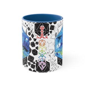 Dungeons and Dragons Mug, DnD Mug, D20 Scene Mug, Gift for DnD players, Gift for Nerd, Gift for Gamer, Gift for Geek, DnD Gift Mug, D20 Mug