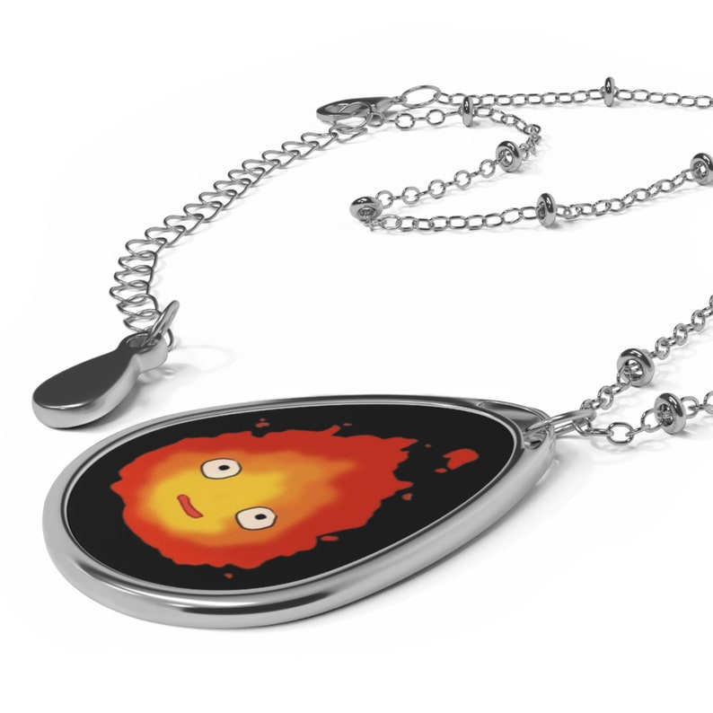 Studio Ghibli Pendant Necklace, Ghibli Characters Pendant, Purification Pendant, Digital Art Pendant, Anime Oval Necklace, Anime Lover Gift
