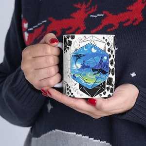 Dungeons and Dragons Mug, DnD Mug, D20 Scene Mug, Gift for DnD players, Gift for Nerd, Gift for Gamer, Gift for Geek, DnD Gift Mug, D20 Mug