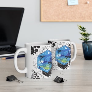 Dungeons and Dragons Mug, DnD Mug, D20 Scene Mug, Gift for DnD players, Gift for Nerd, Gift for Gamer, Gift for Geek, DnD Gift Mug, D20 Mug