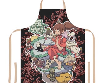 Studio Ghibli Apron, Characters Apron Ghibli, Chef Apron, Apron for Art Party, Cooking Party, Baking Party, Anime Cook Apron, Calcifer Apron