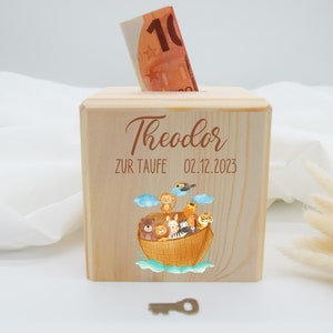 Hucha, regalo de bautismo, bautismo, bautismo Arca de Noé, regalo de bautismo, regalo de bautismo, felicitaciones por el bautismo, hucha personalizada, nacimiento