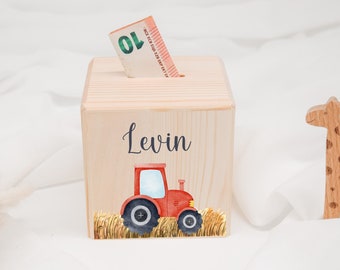 Money box, child money box, personalized money box, baptism gift, baptism, wooden money box, baby, birth, baby gifts, kids, baby money box