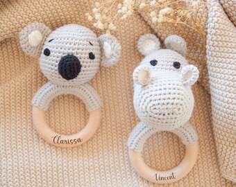 Babyrassel personalisiert, Babygeschenke, Geburt, Baby, Babyrassel,  Babygeschenk Geburt, Holzspielzeug, Rassel Baby, Taufgeschenk Taufe
