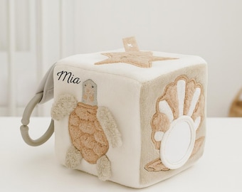 Baby toys, baby activity cubes, motor skills cubes, baby gifts, birth gifts, personalized activity cubes, christening gifts, gifts for baptisms