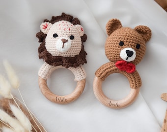 Sonaglio per bambini personalizzato, regali per bambini, nascita, bambino, sonaglio per bambini, nascita regalo per bambini, giocattolo di legno, sonaglino per bambini, battesimo regalo battesimo