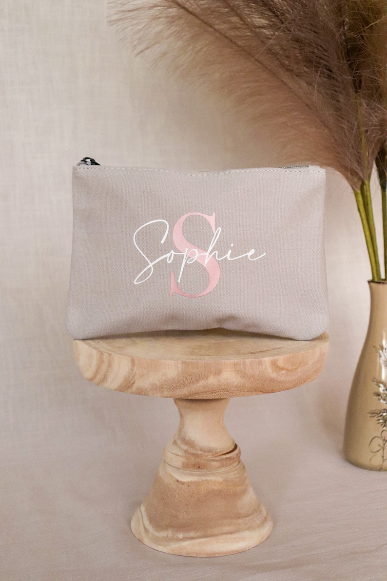 Personalized cosmetic bag, cosmetic bag, bag, personalized cosmetic bag with name, make-up bag, toiletry bag, women's bag image 1