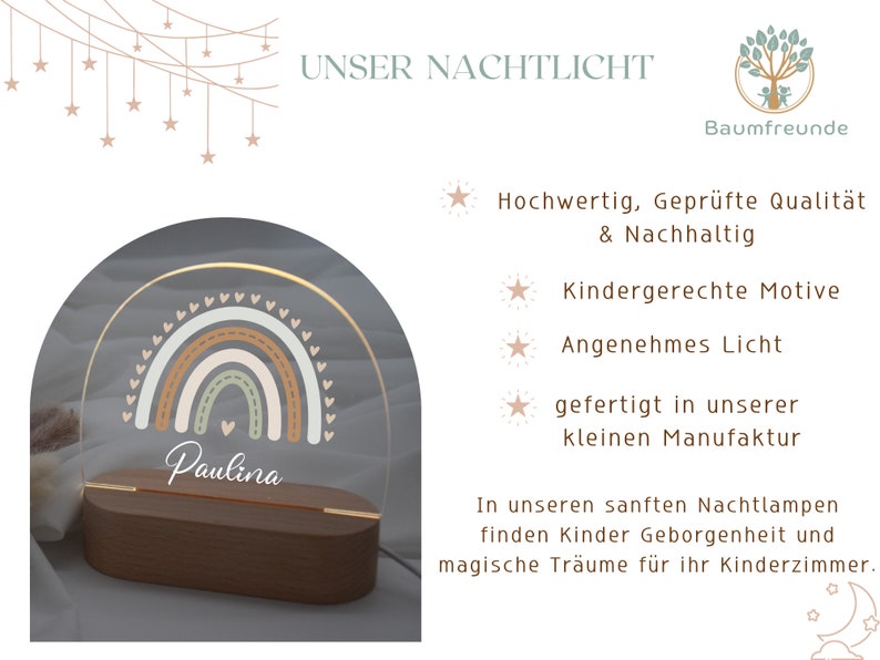 Personalisiertes Nachtlicht für Babys und Kinder  das ideale Geschenk zur Geburt, Taufe.
Unser Nachtlicht schafft eine beruhigende Atmosphaere und wird zum liebevollen Begleiter in der Nacht. Ein  Geschenk für werdende Eltern oder als Taufgeschenk.