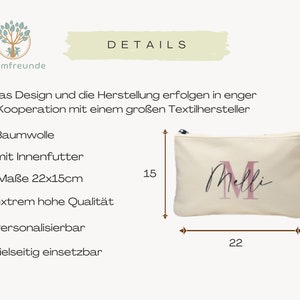 Personalized cosmetic bag, cosmetic bag, bag, personalized cosmetic bag with name, make-up bag, toiletry bag, women's bag image 6