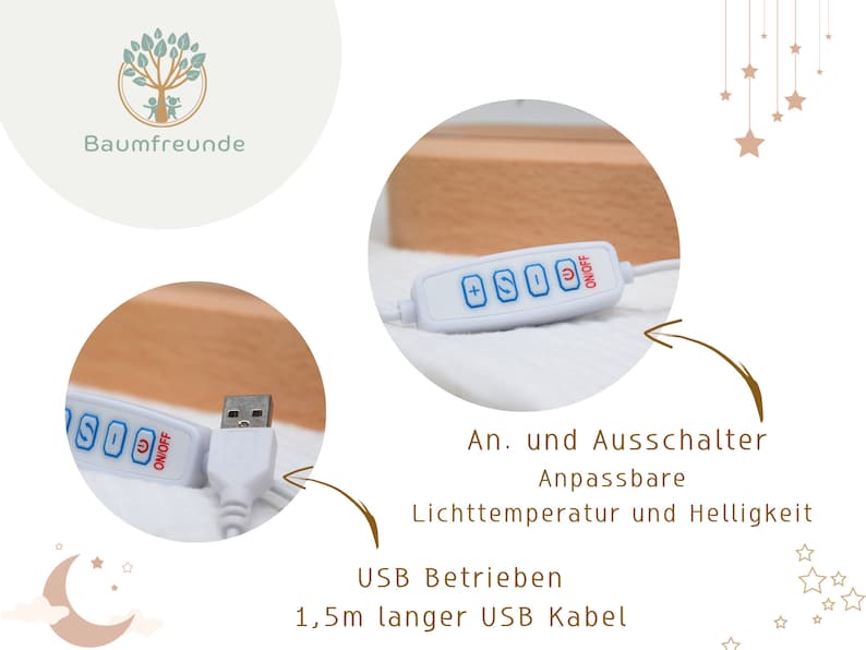 Personalisiertes Nachtlicht für Babys und Kinder  das ideale Geschenk zur Geburt, Taufe.
Unser Nachtlicht schafft eine beruhigende Atmosphaere und wird zum liebevollen Begleiter in der Nacht. Ein  Geschenk für werdende Eltern oder als Taufgeschenk.