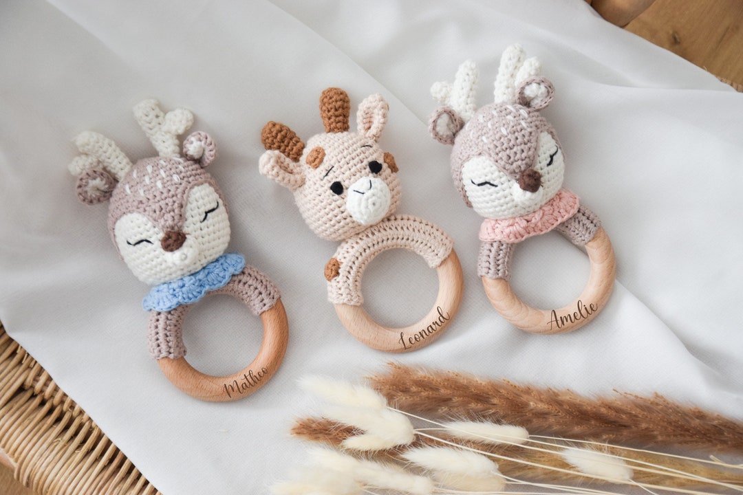 Babyrassel personalisiert, Babygeschenke, Geburt, Baby, Babyrassel ...
