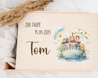 Erinnerungskiste, Erinnerungskiste Baby, Arche Noah, Holzkiste, Babygeschenk, Taufgeschenk, Geschenk zur Geburt, Taufe, Baby Geschenk Geburt