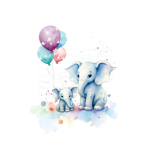 Party Animals | Baby Birthday | Kids Bedroom Nursery Decor | Child Playroom | Nursery art | Watercolor Printable | Digital Download | 9 JPGs