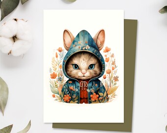 Bunny Cat Card | Cat in easter bunny costume | Funny Easter Cards | Cute Bunny Card | Happy Birthday Card | Greeting Card | Anniversary Card